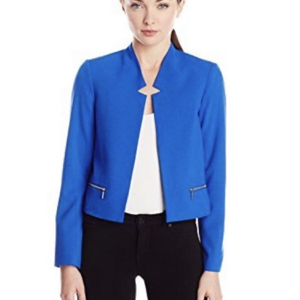 Calvin Klein Cropped Blazer in Blue
